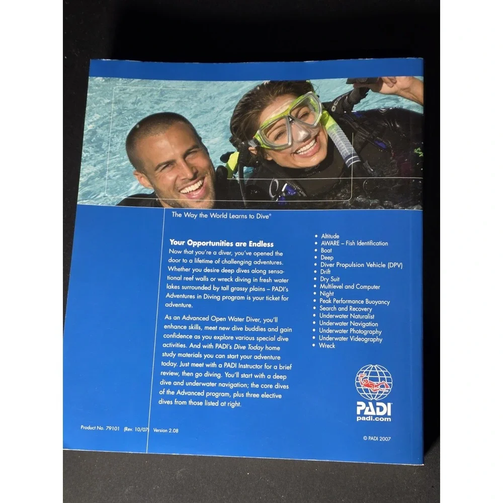PADI Adventures in Diving Manual Paperback 2.08 VG Condition 373 Pages